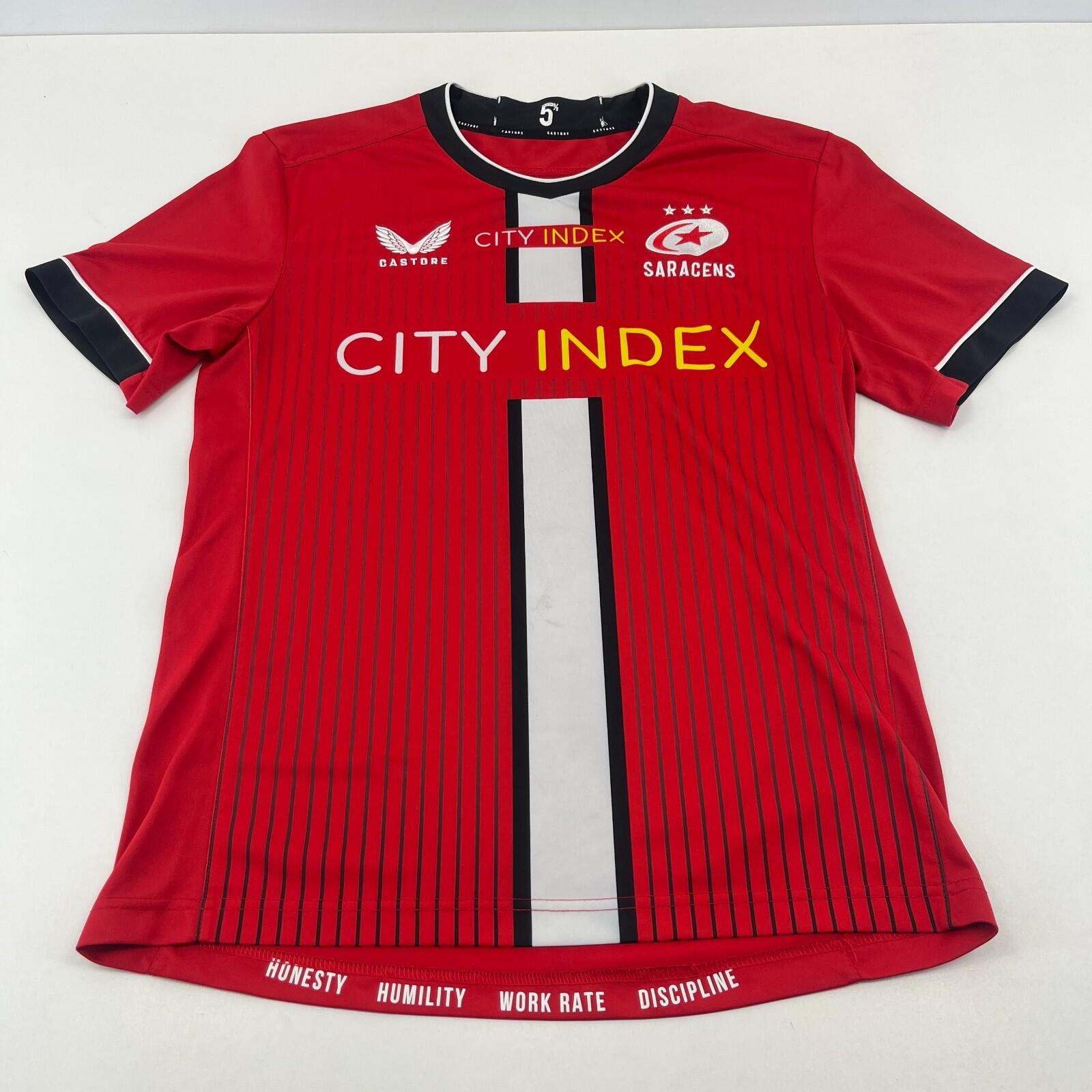 Saracens Rugby Union Castore Red Shirt Jersey Men’s size Small