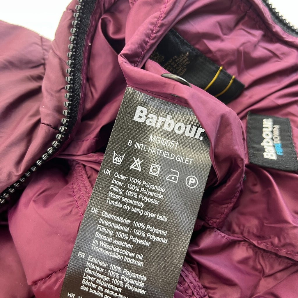 Barbour International Hatfield Men's Quilted Gilet Burgundy Red size Large