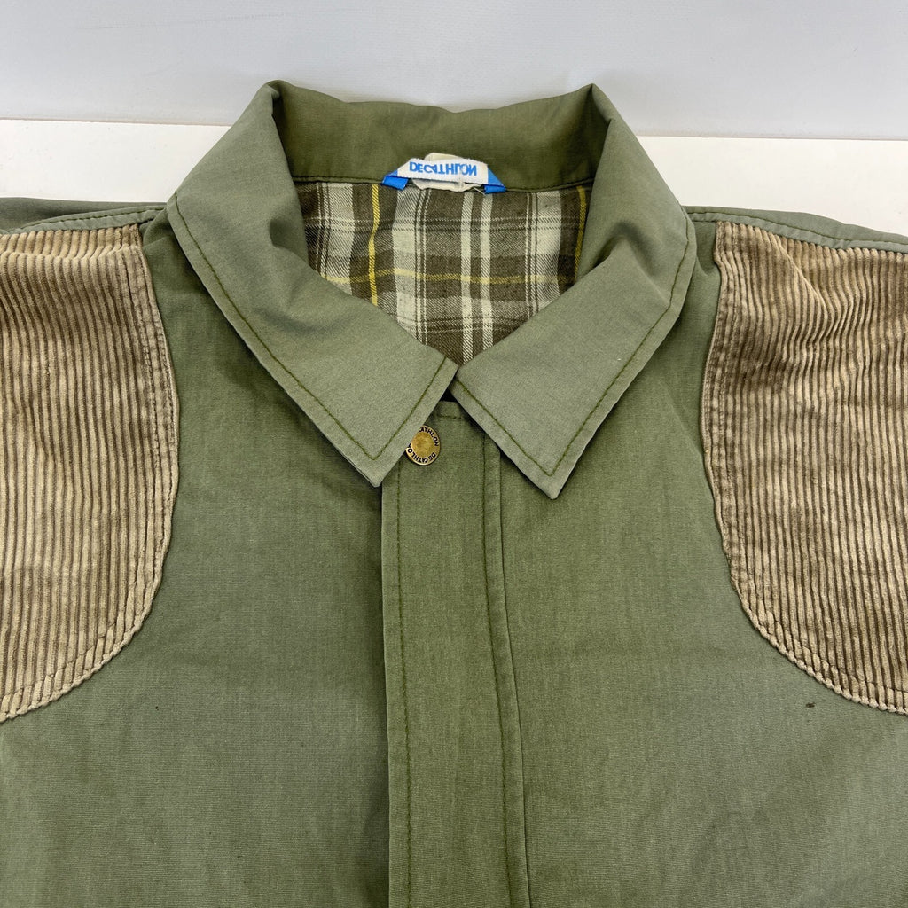 Decathlon Cropped Sleeve Shooting Hunting Jacket w/ Poachers Pocket Green UK 2XL
