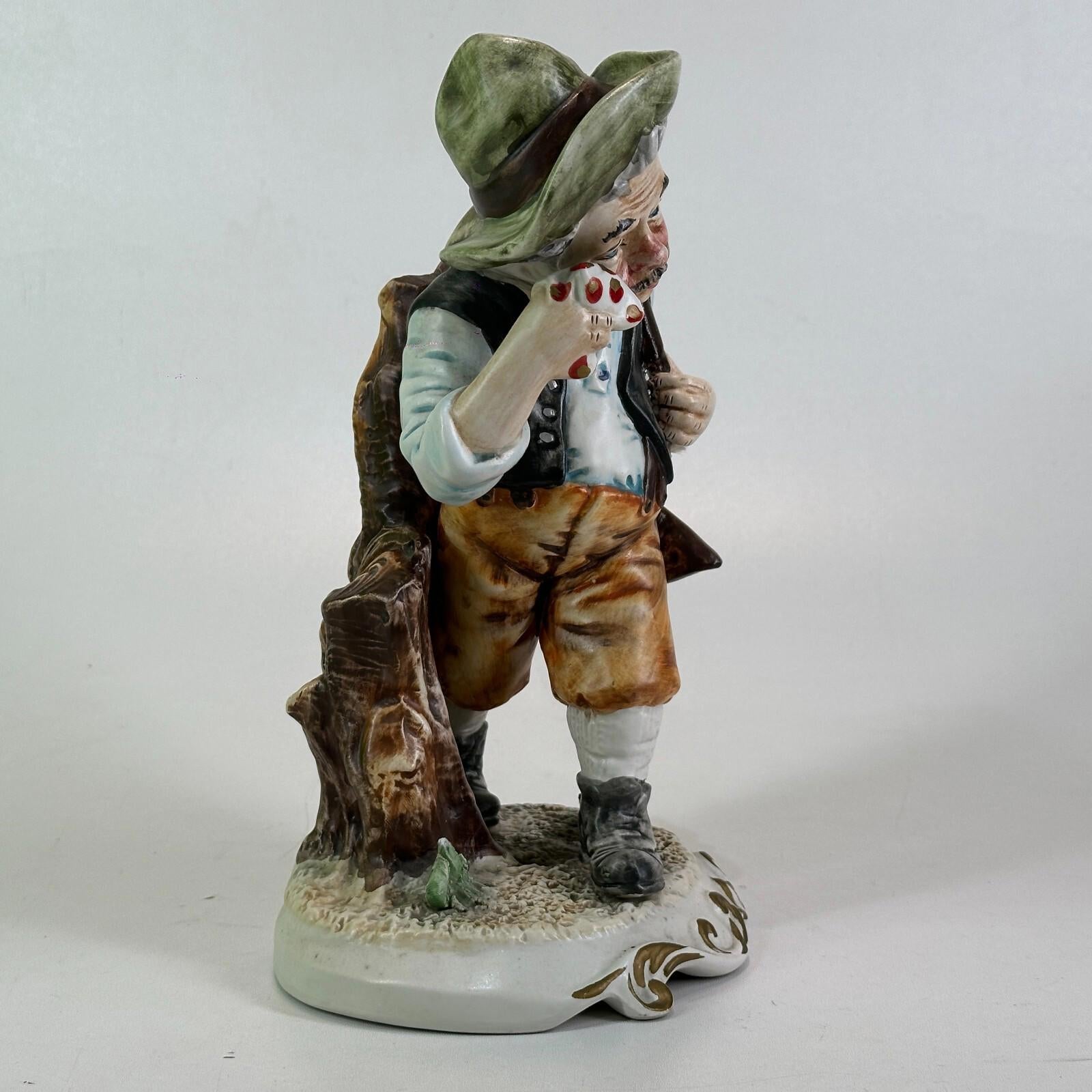 Rare The Hunter Capodimonte Figure Mopping His Brow - Approx 10.5" - VGC