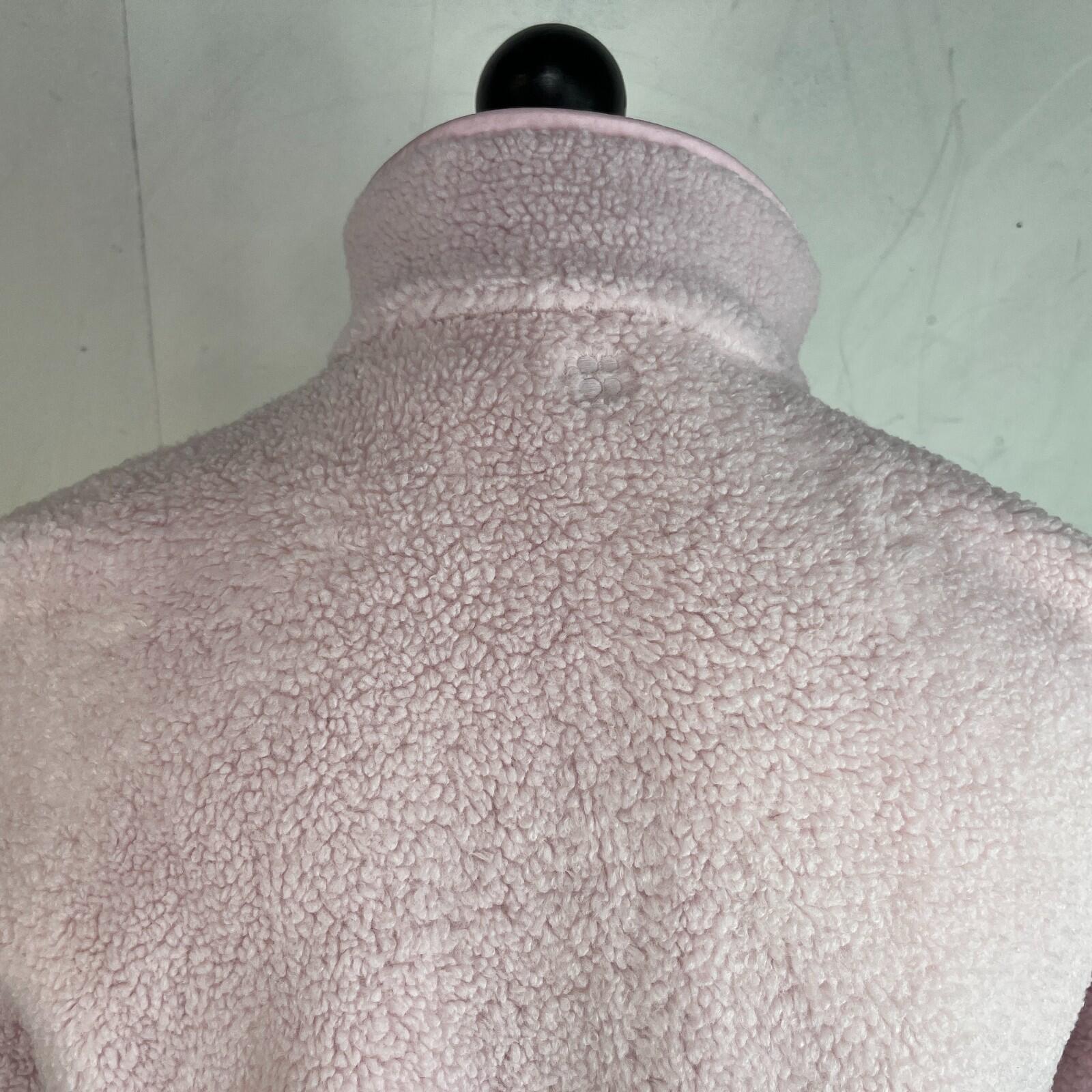 Sweaty Betty Plush Frost Pink Heavy Fleece Long Sleeve Half Zip Size M/12