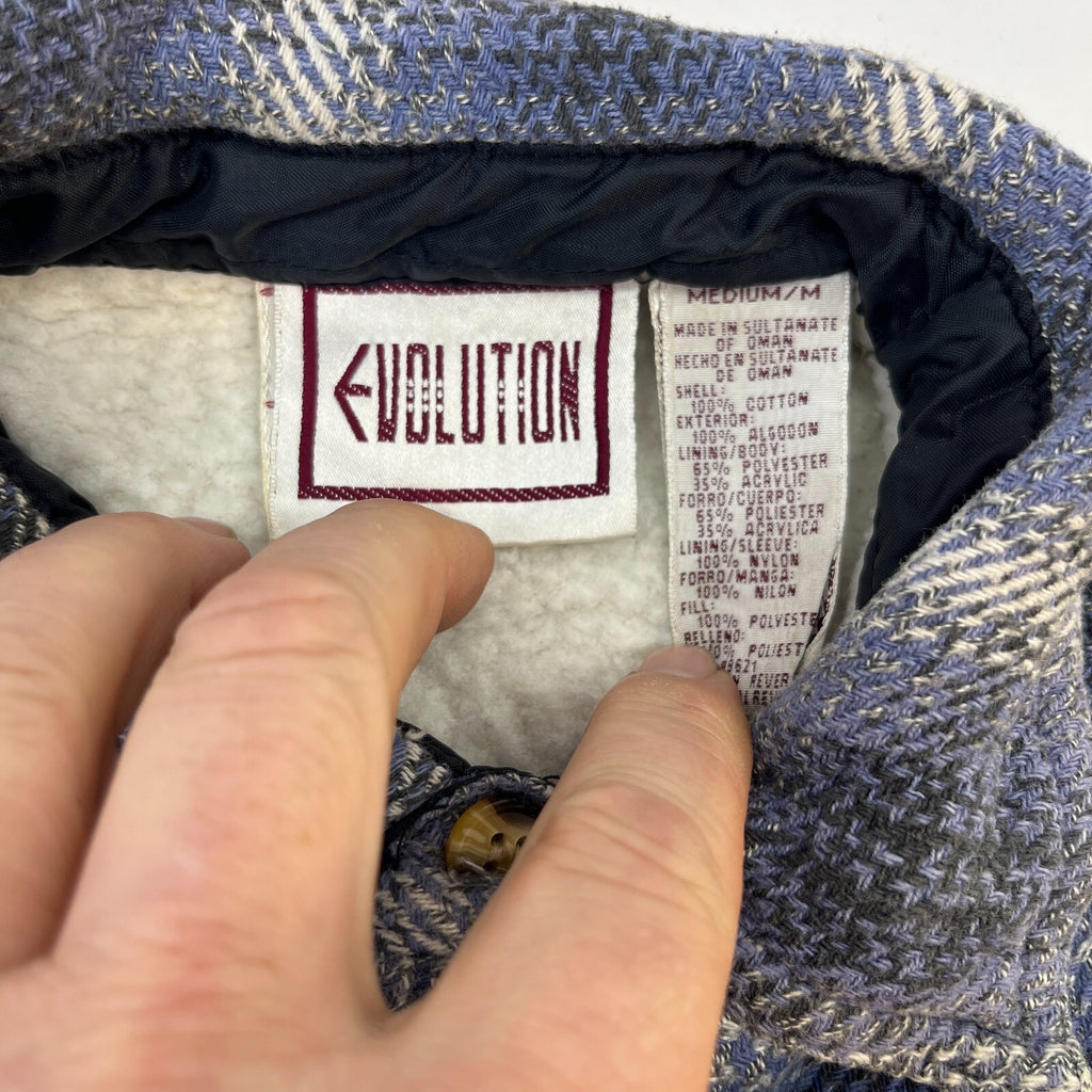 Evolution Men's Insulated Sherpa Lined Shacket Jacket Lumberjack Shirt size M