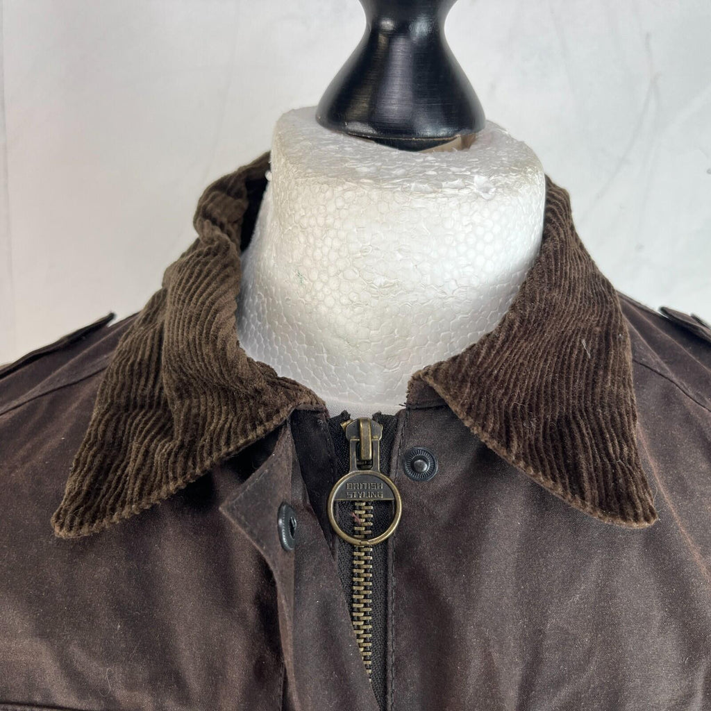 Crane Womens Waxed Cotton Jacket with a Belt Brown size Medium
