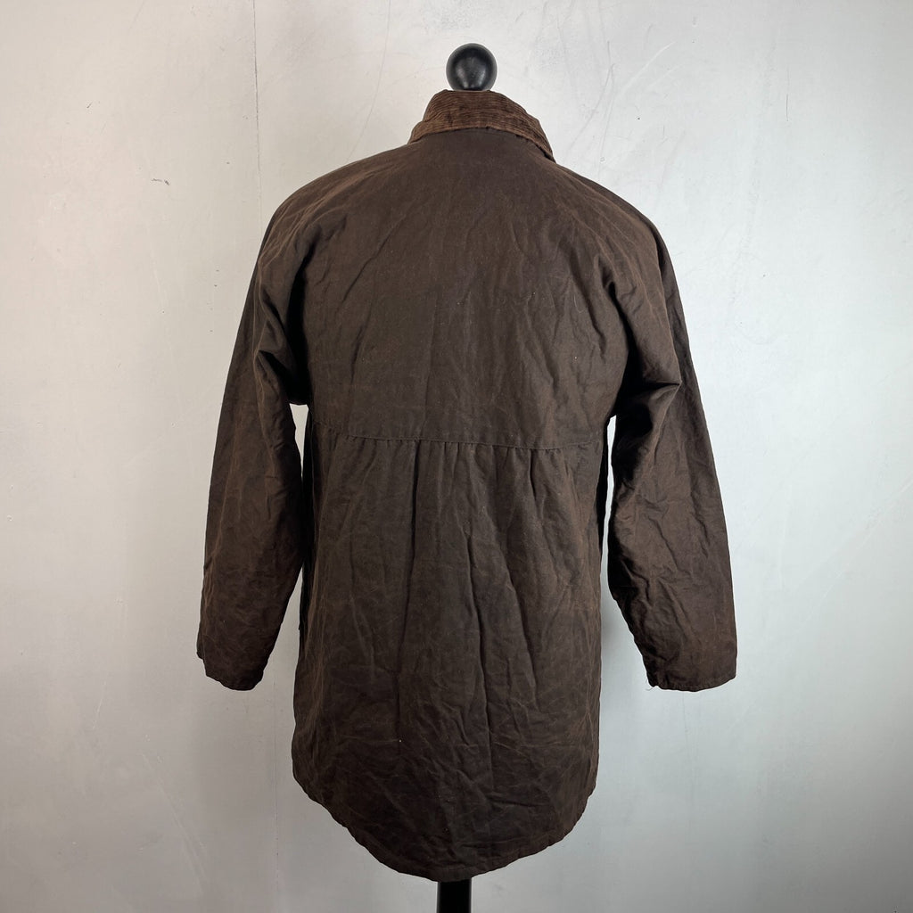 Men's Quilted Wax Cotton Jacket Brown size Small