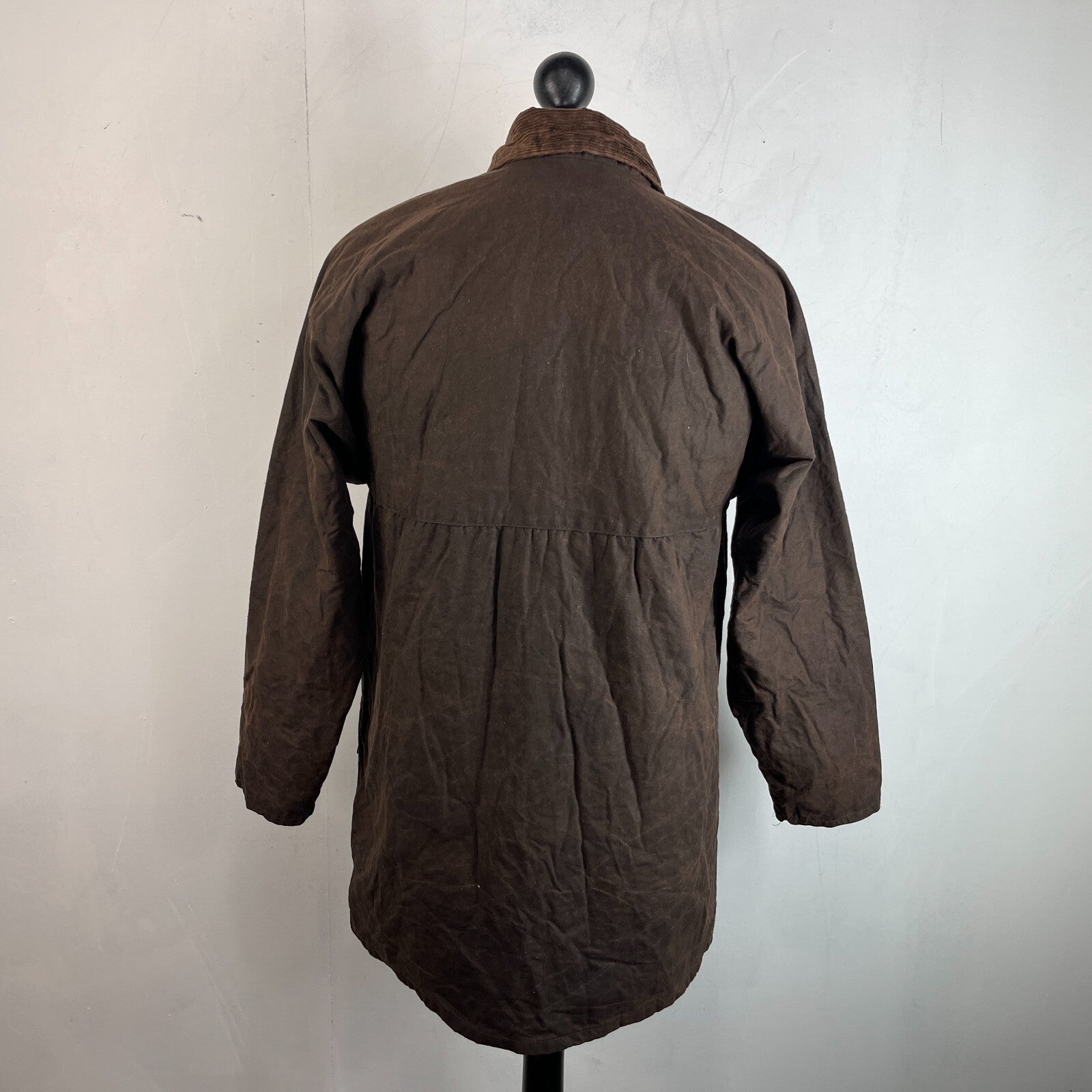 Men's Quilted Wax Cotton Jacket Brown size Small