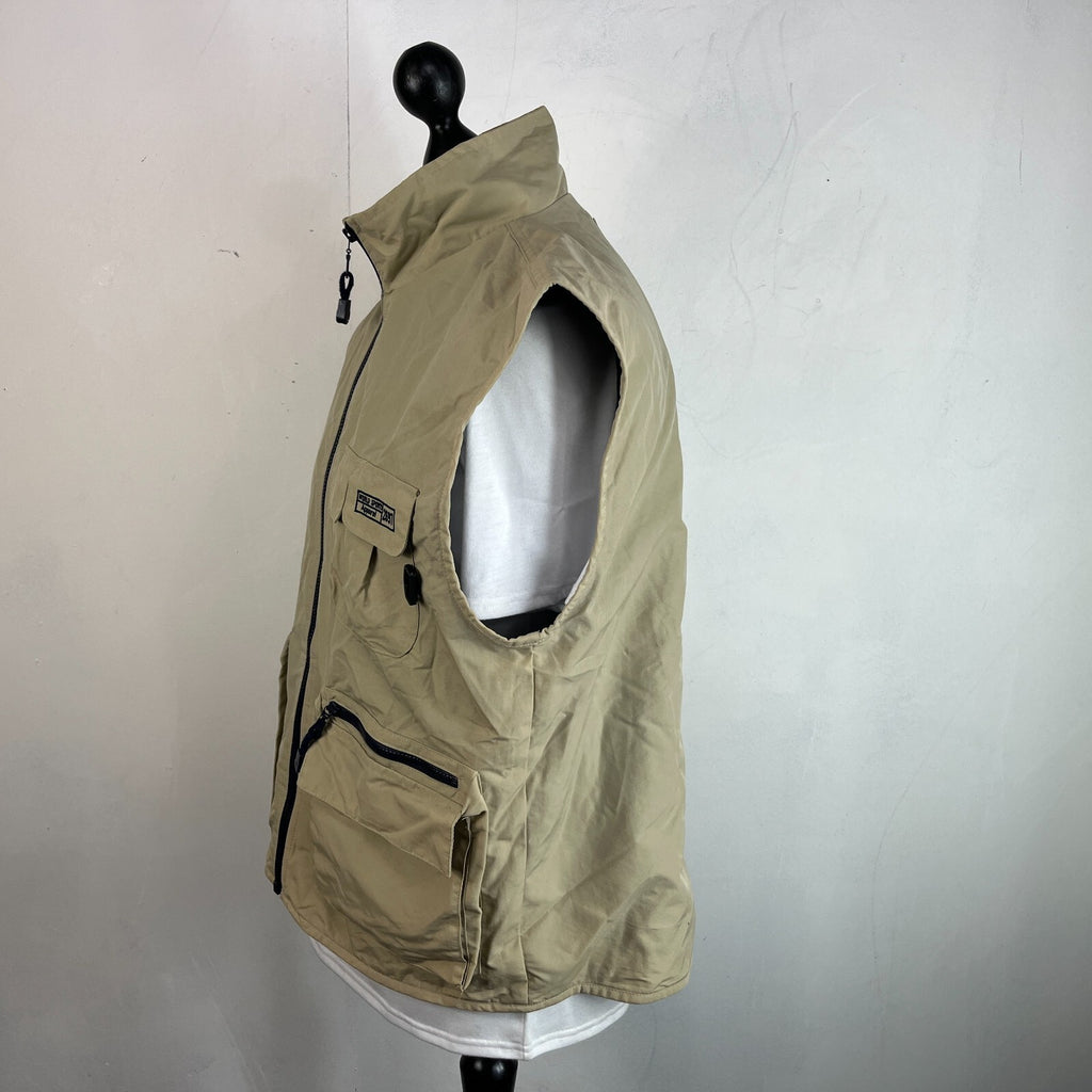 Hummel Hybrid Utility Vest Cargo Gilet Sleeveless Jacket size L Beige