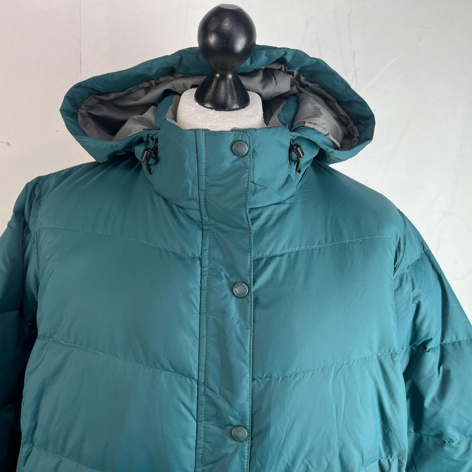 L L Bean Puffer Coat Women's Size 3XL (18) Green Hooded Goose Down Insulated