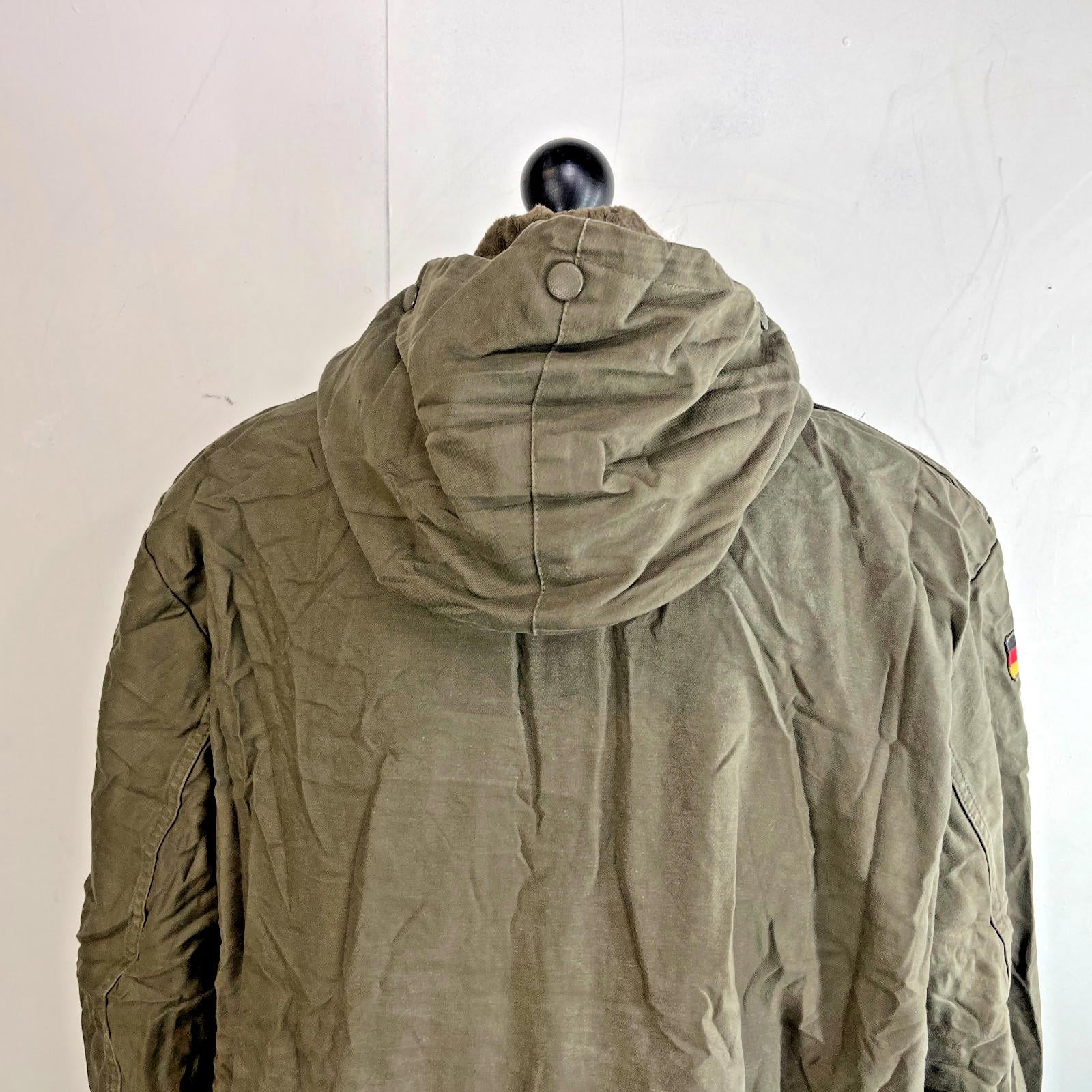 Vtg 1992 Jeans Express German Army Olive Green Parka Coat + Liner size M GrNr.14