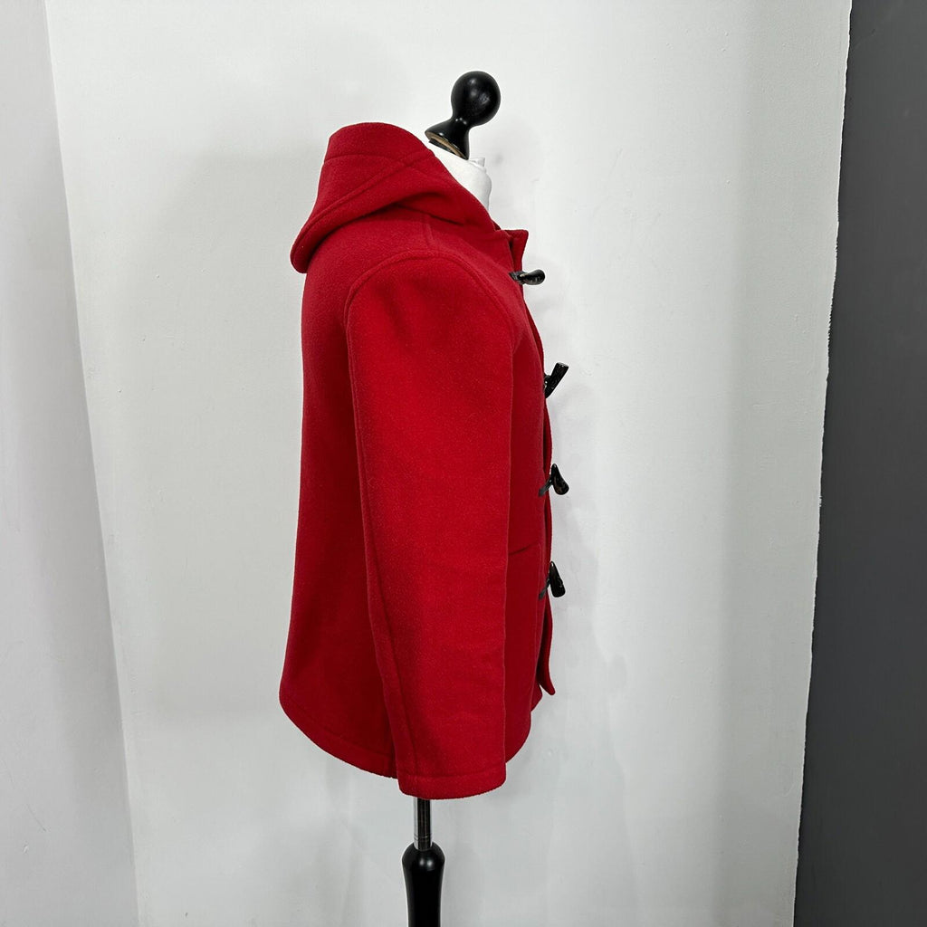 John Partridge Women's Wool Blend Duffle Coat in Red size 10 Handmade in England