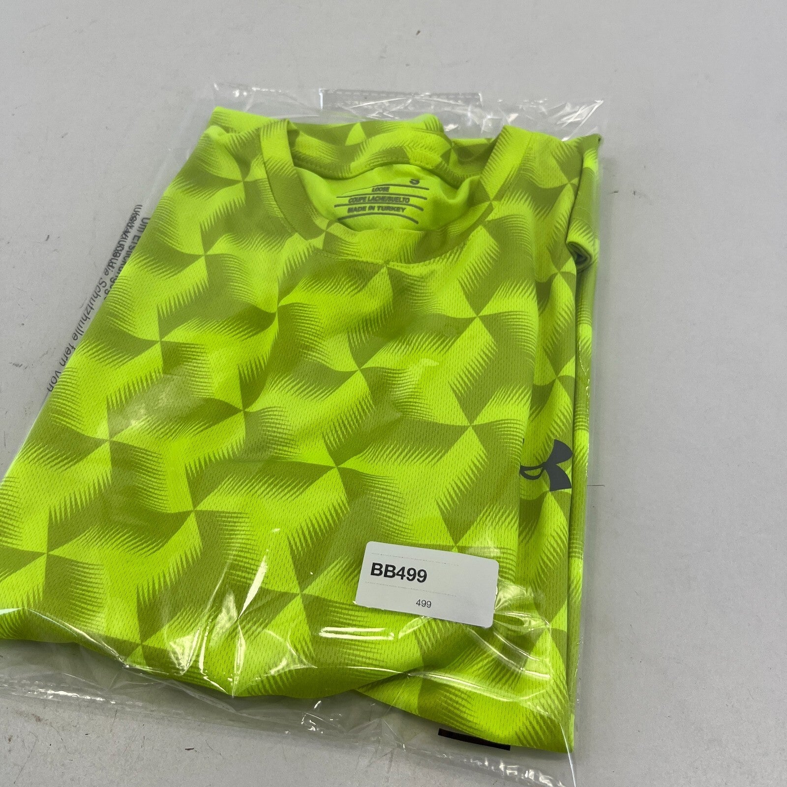 Under Armour Men's T-Shirt Fluorescent Green size Small - Logo Gym Wear