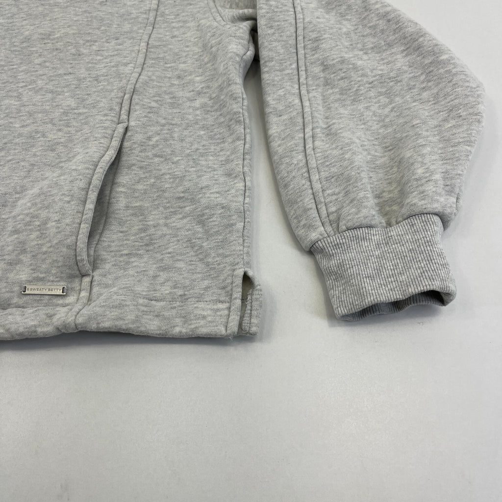 Sweaty Betty Premium Brushed Crew Neck Thick Sweatshirt Light Grey size M/12