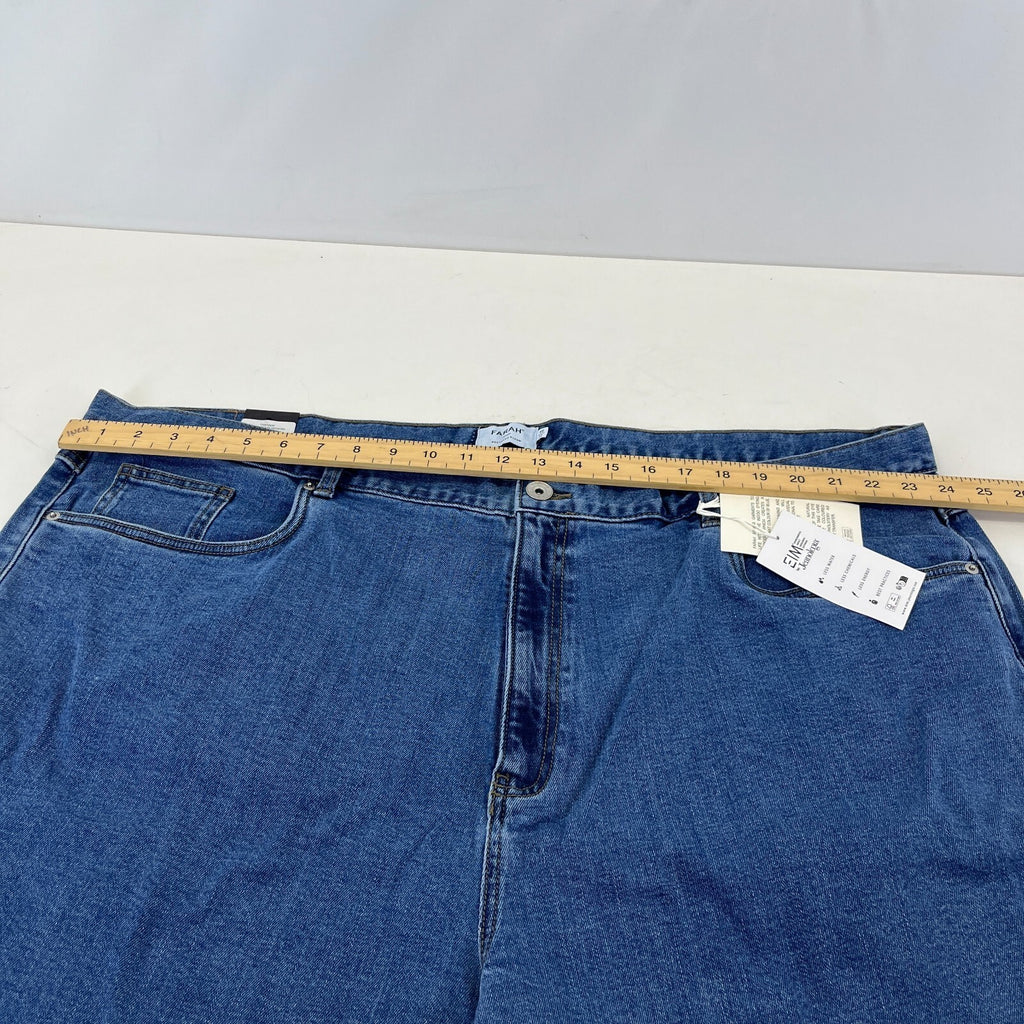 Men's Farah Norwood Indigo Mid Blue Regular Fit Jeans Straight Leg W48" L32" New