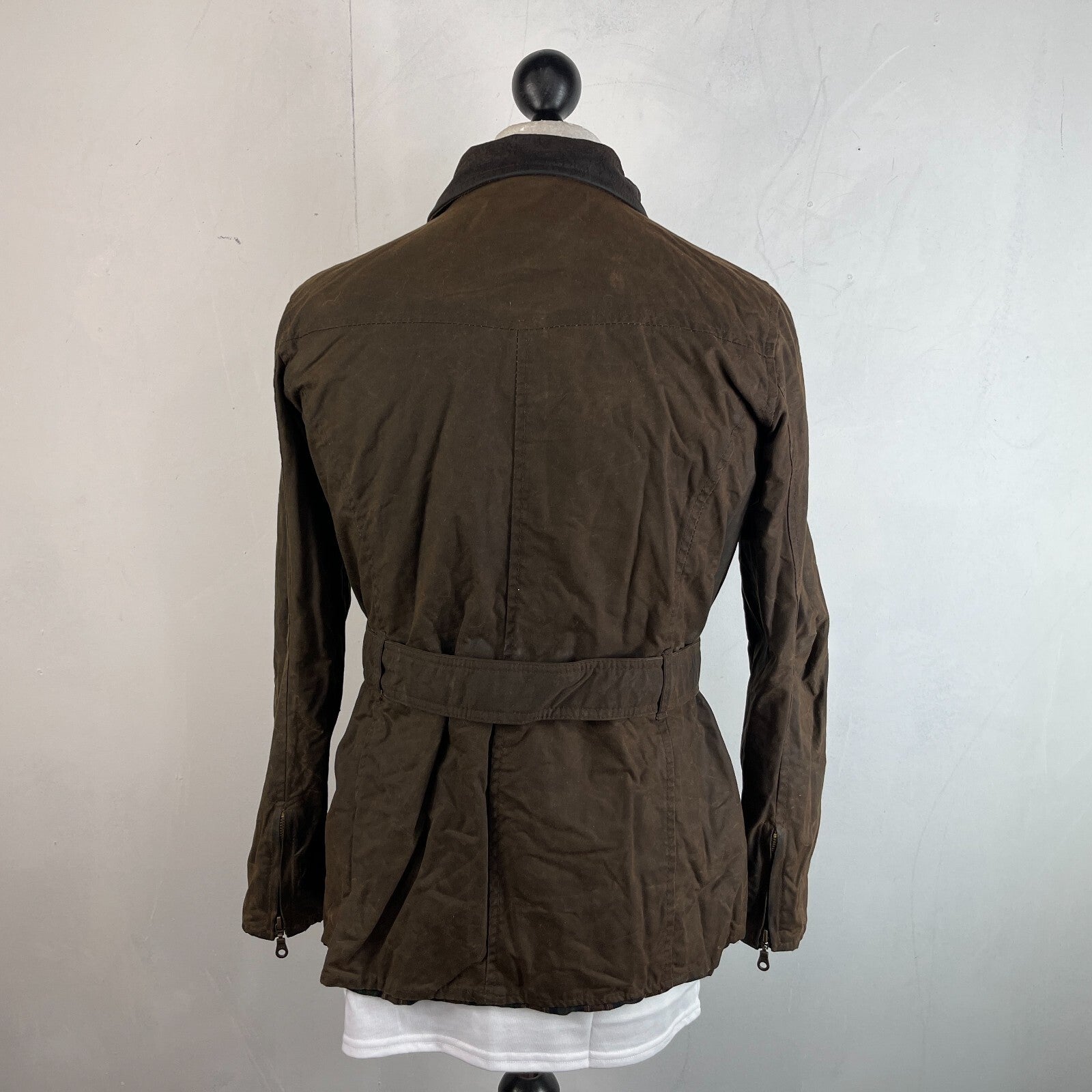 Scippis Australian Adventure Wear Utility Women's Brown Wax Jacket Belted size M