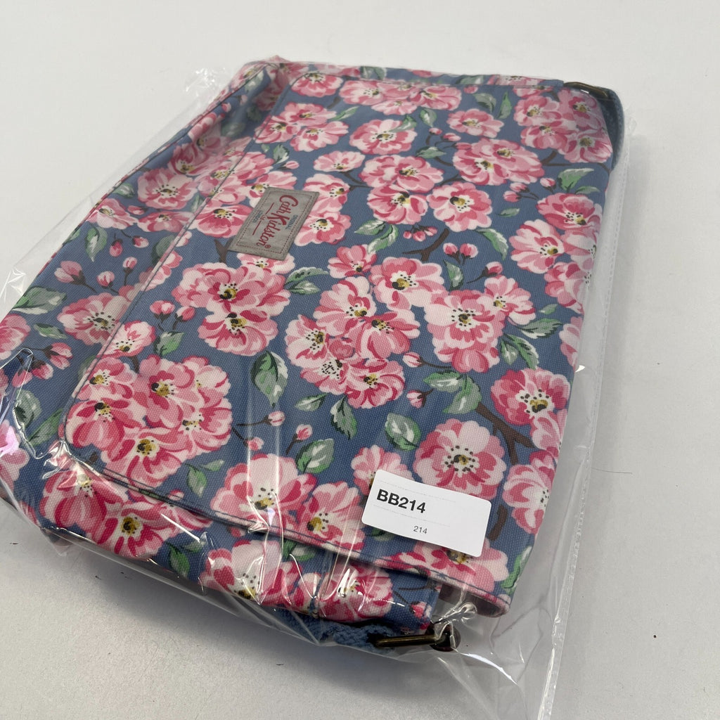 Cath Kidston Medium Crossbody Bag Shoulder Blue Pink Floral Foldover