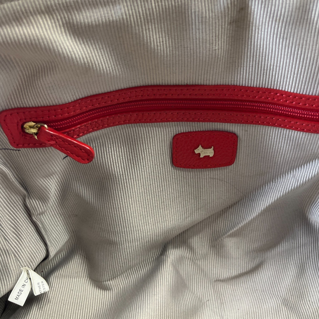 Genuine Vintage Radley Medium size Shoulder Bag Handbag Red Leather