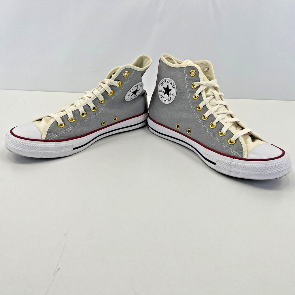 Converse Hi Top Trainers in Grey White Red UK size 8.5 - Near Mint