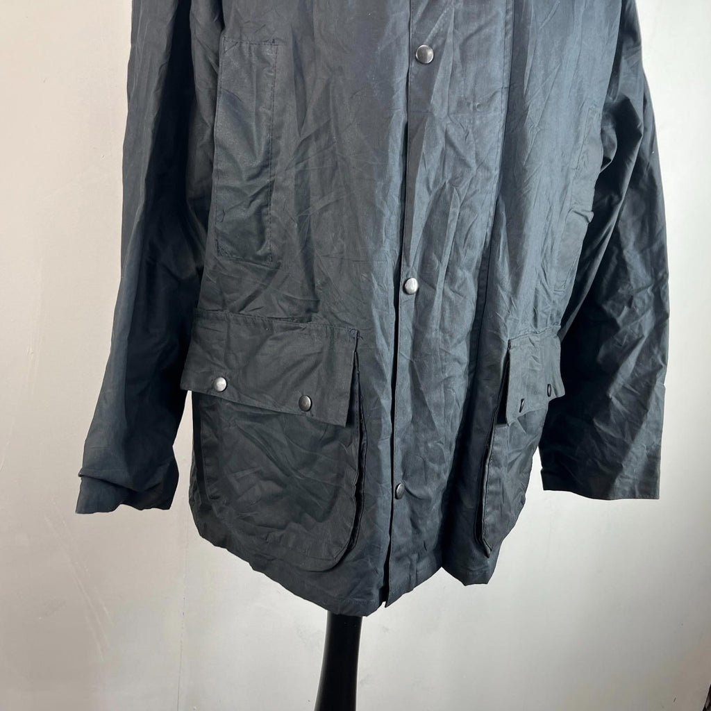 Miller & Simons Wax Jacket in Black UK size S - Waxed Cotton Raincoat