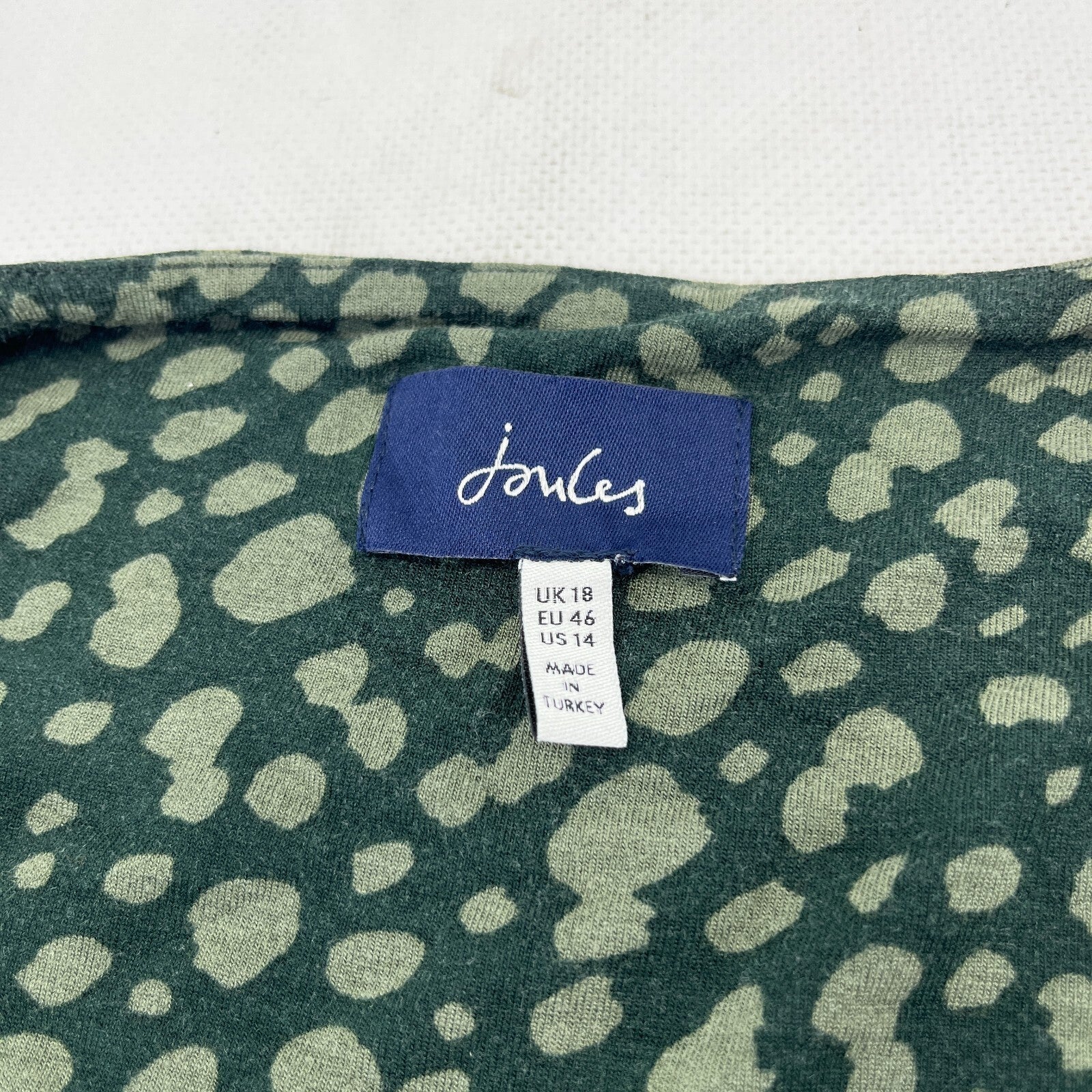 Joules Annalise Skater Dress UK size 18 Dark Green Jersey Fit & Flare Comfy