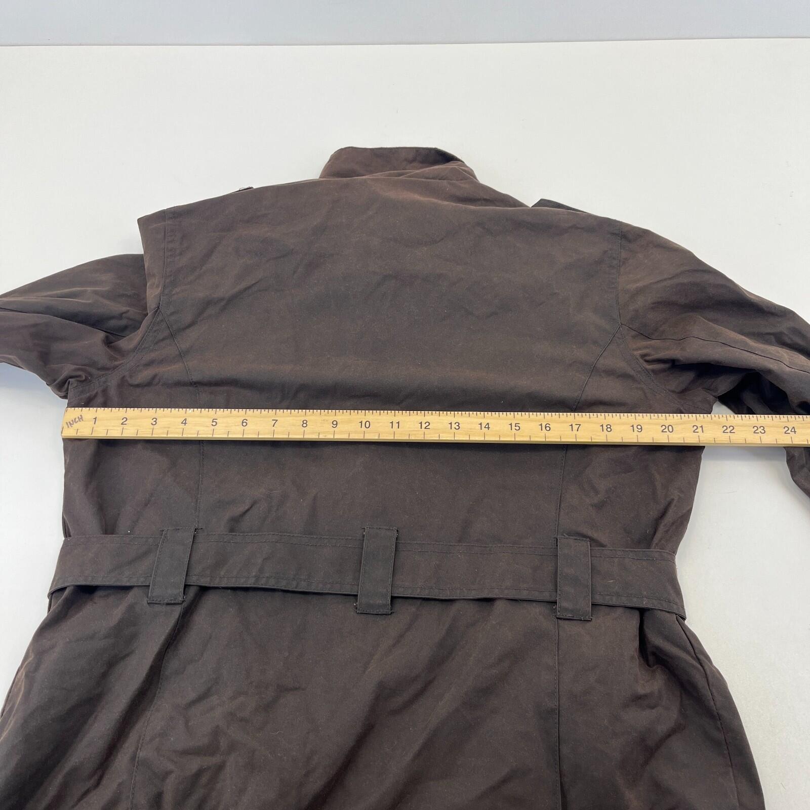 Crane Womens Waxed Cotton Jacket with a Belt Brown size Medium