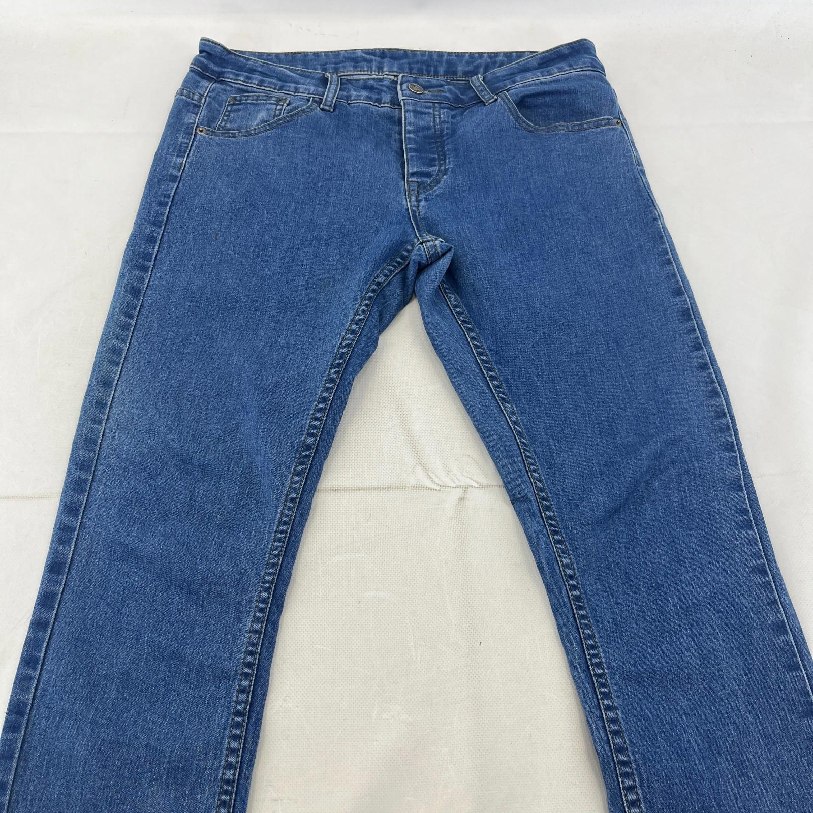 Blakely Women's Tapered Denim Jeans in Blue W34" - L31"
