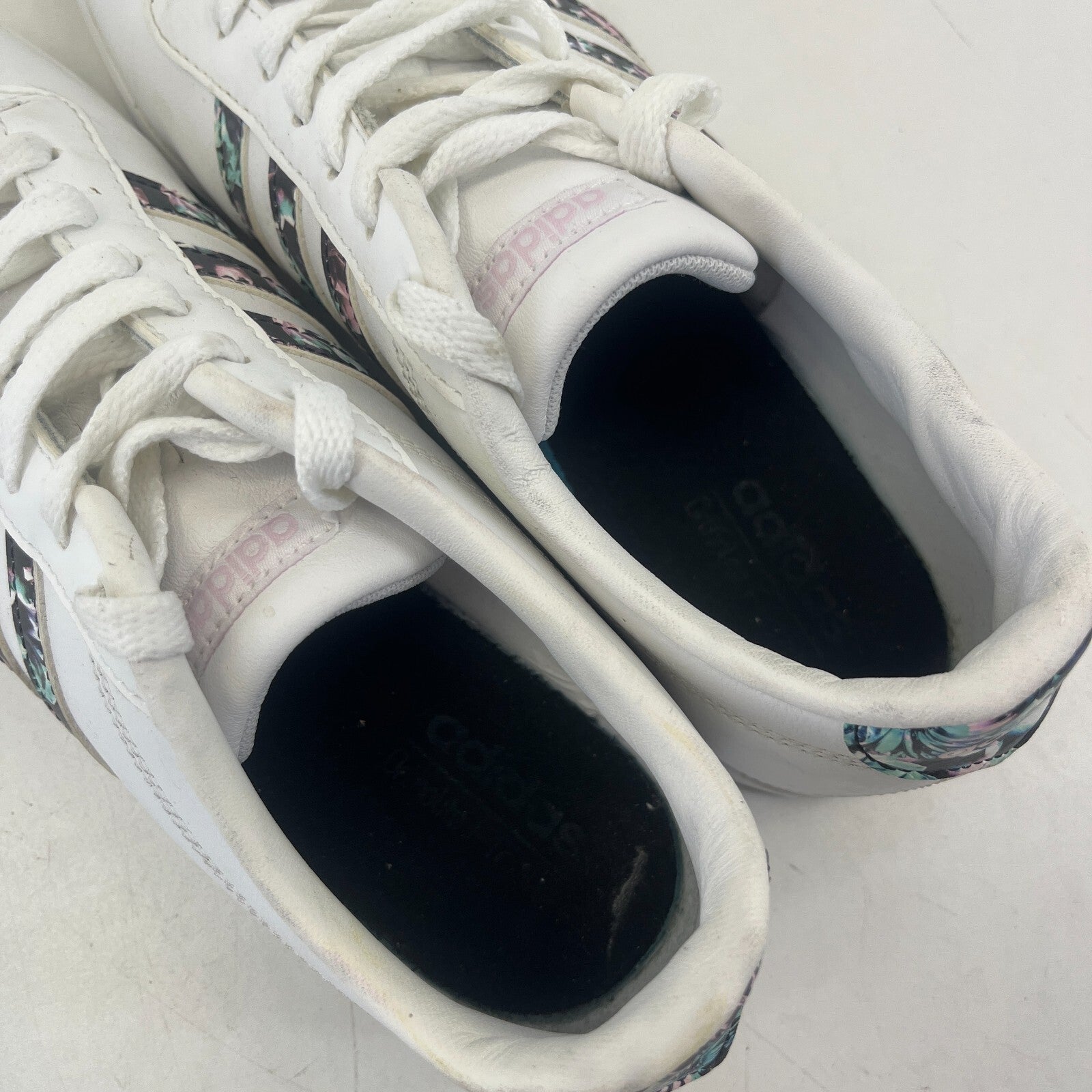 Adidas Ortholite Float Ladies White Trainers with Floral Stripes size UK 8 EU 42