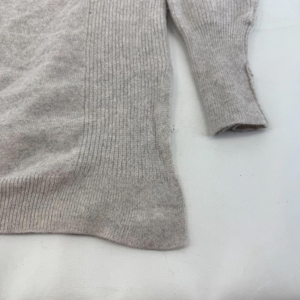 Wrap 100% Cashmere V Neck Jumper Long Sleeve Grey UK size 10 Relaxed Fit