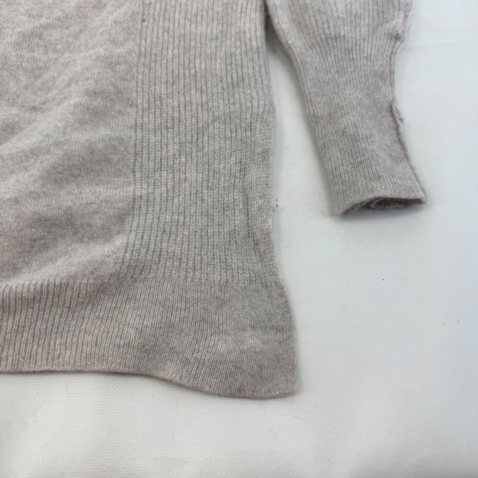 Wrap 100% Cashmere V Neck Jumper Long Sleeve Grey UK size 10 Relaxed Fit