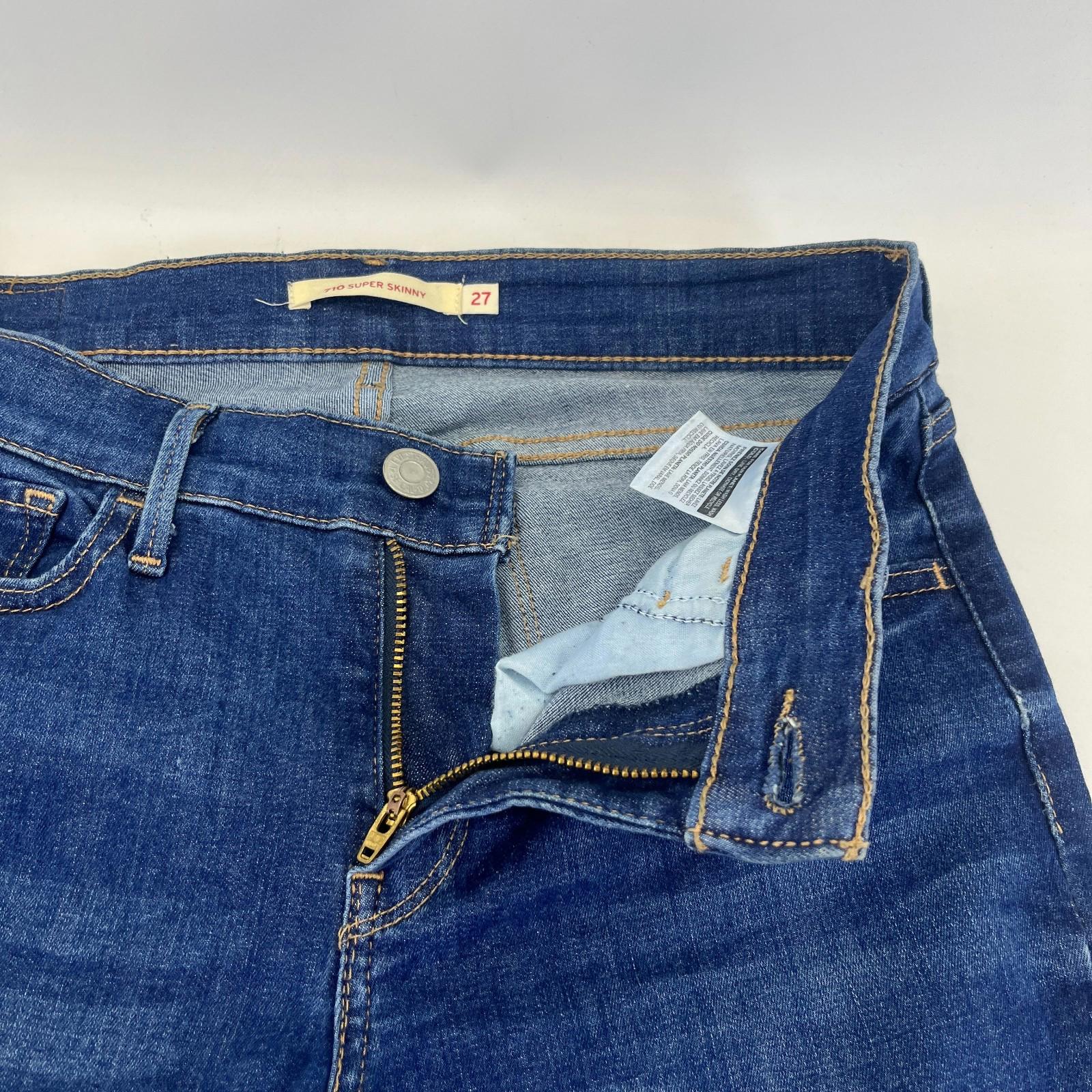 Levi's 710 Super Skinny Blue Denim Womens Jeans W27 L32