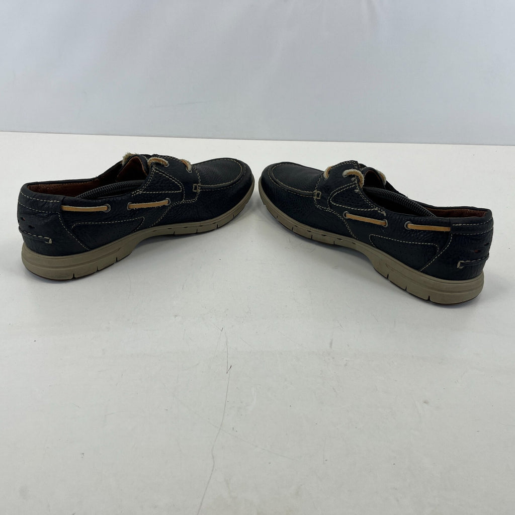 Clarks Unstructured Deck Shoes Mens Blue Soft Leather Nautical Boat UK 9.5 EU 44
