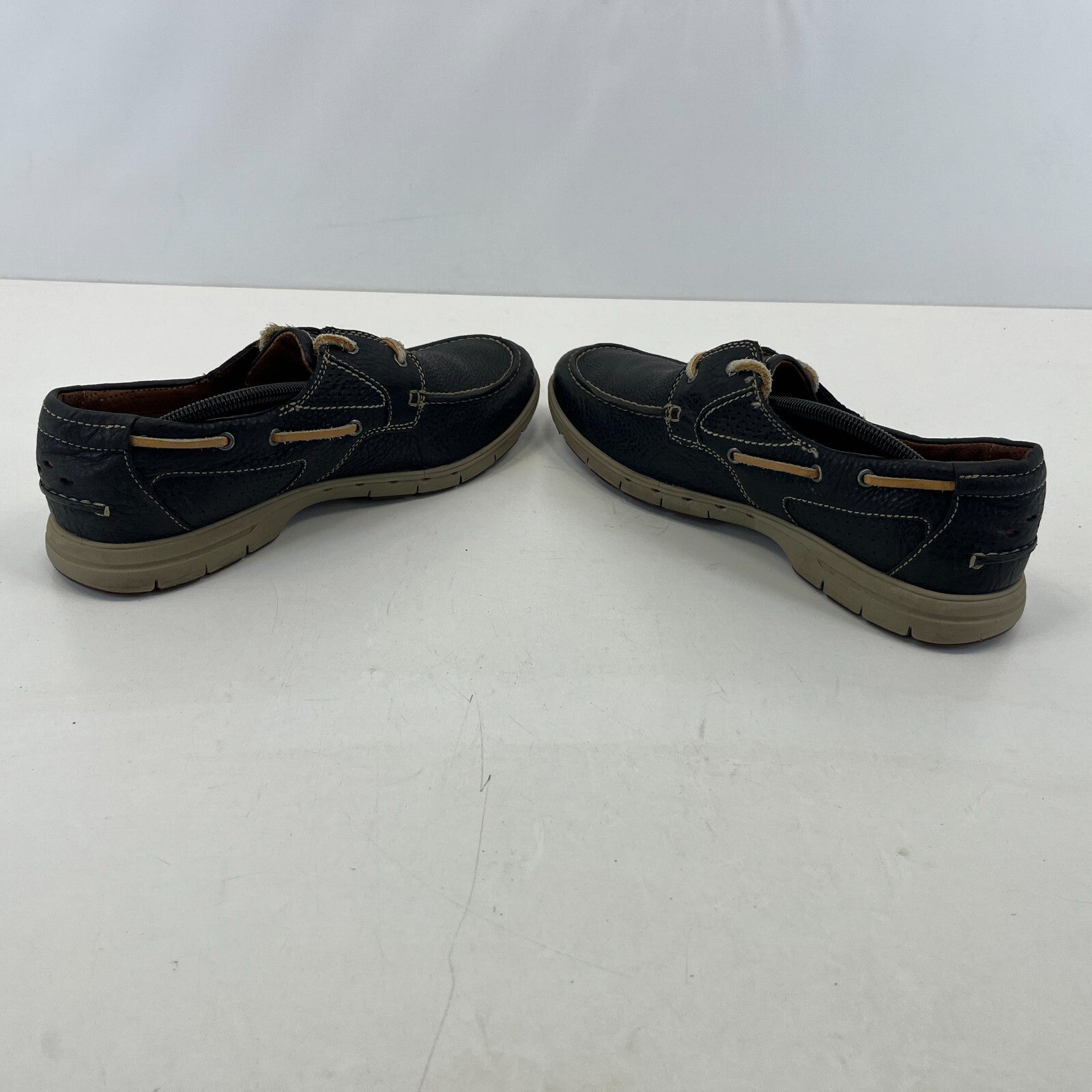 Clarks Unstructured Deck Shoes Mens Blue Soft Leather Nautical Boat UK 9.5 EU 44