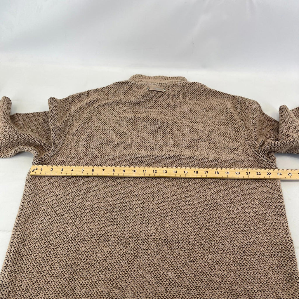 Weird Fish Macaroni Quarter Zip Fleece Jumper Heavy Pullover size XL Beige Brown