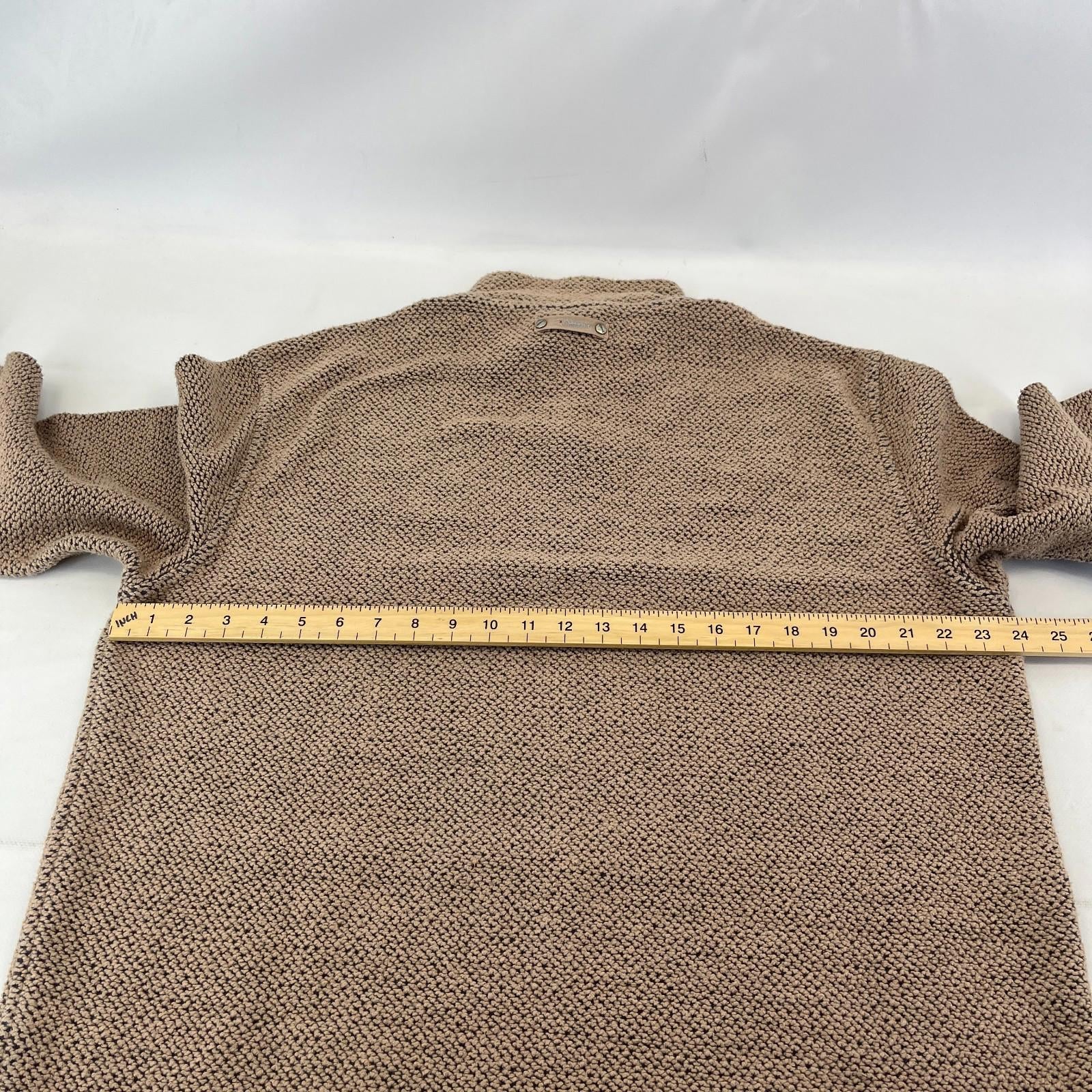 Weird Fish Macaroni Quarter Zip Fleece Jumper Heavy Pullover size XL Beige Brown