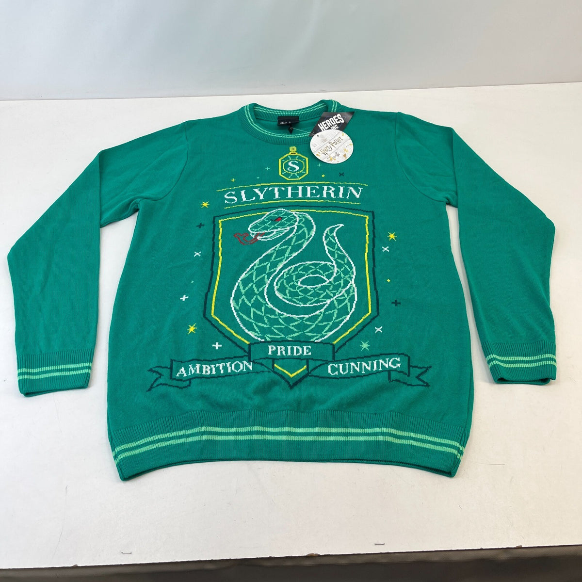 Harry Potter Slytherin House Jumper Sweater in Green size Medium - New with Tags