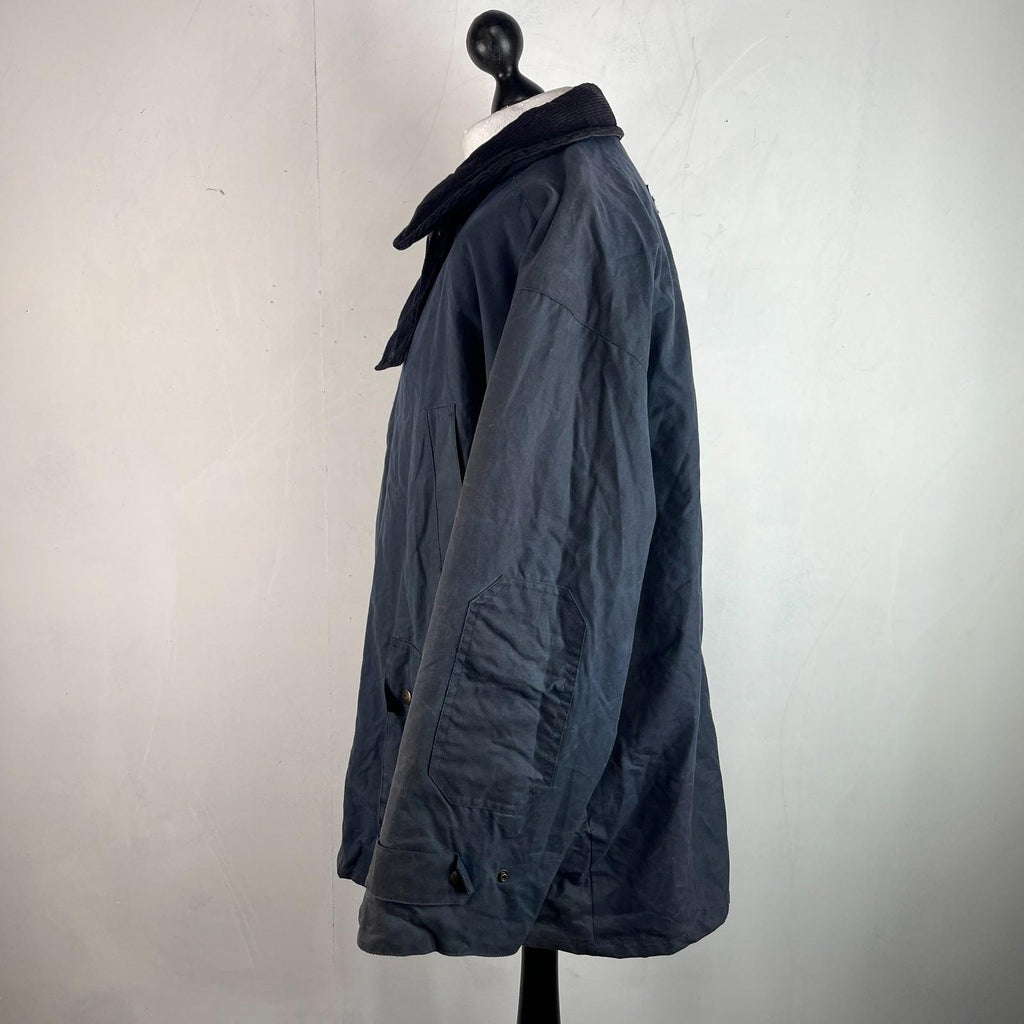 P.G. Field Men's Navy Blue Wax Jacket size XL British Made Outdoor Rural