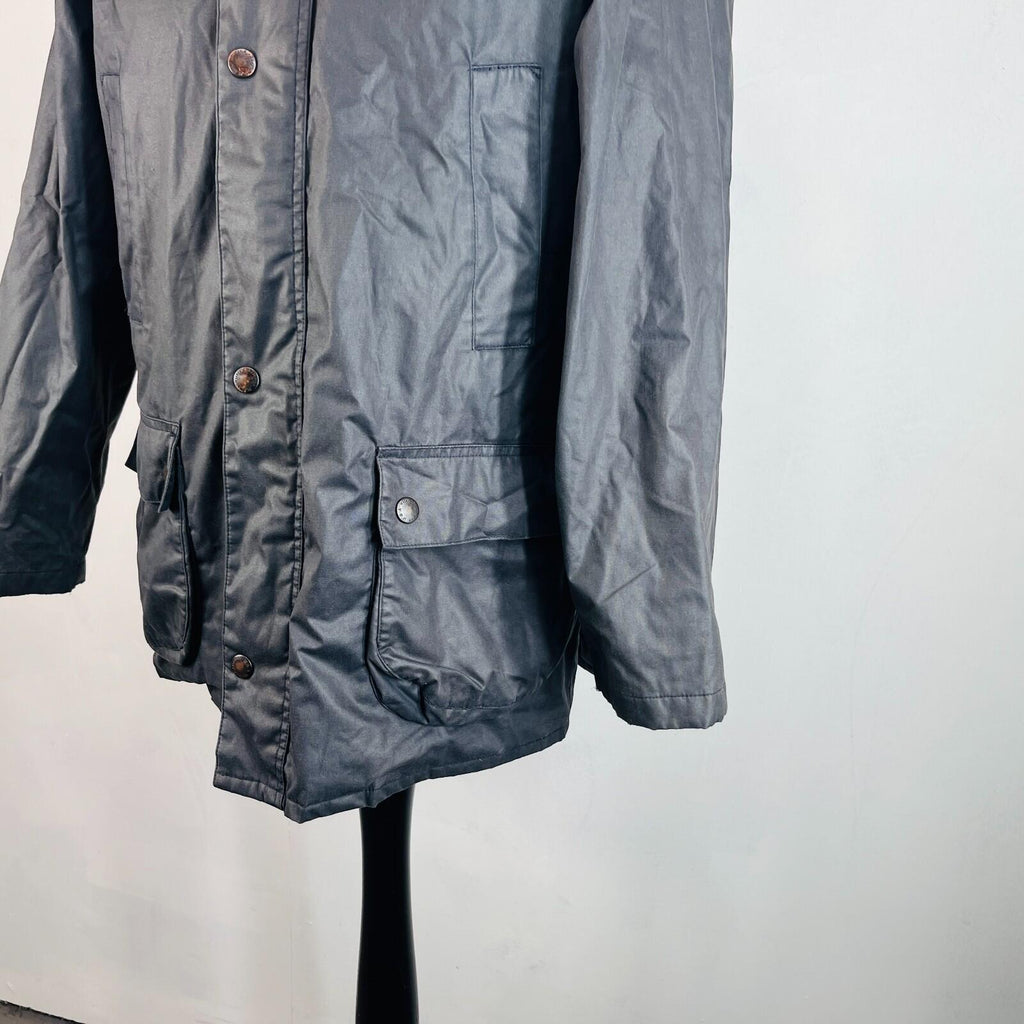Wilkes & Ackerman Men's Outdoor Wax Jacket in Dark Blue size Large