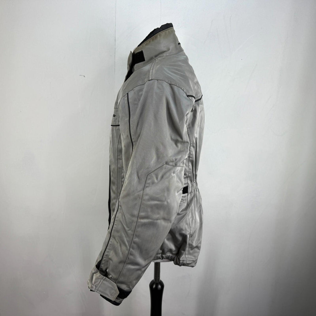 Bering Motorcycle Jacket in Grey Silver Women's size Large with Armour & Liner