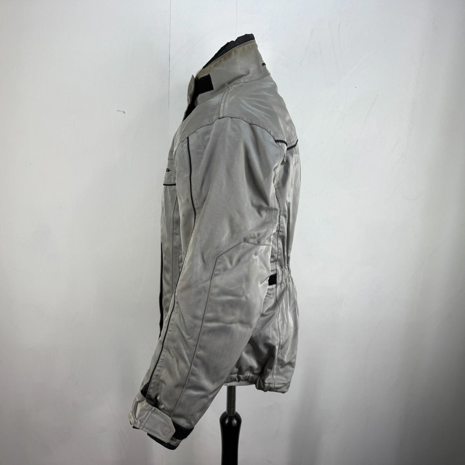 Bering Motorcycle Jacket in Grey Silver Women's size Large with Armour & Liner