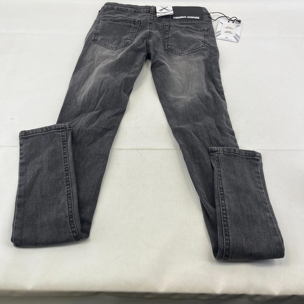 Criminal Damage Koko Ripped Jeans Womens W26 L32 Black Skinny Slim Fit BNWT