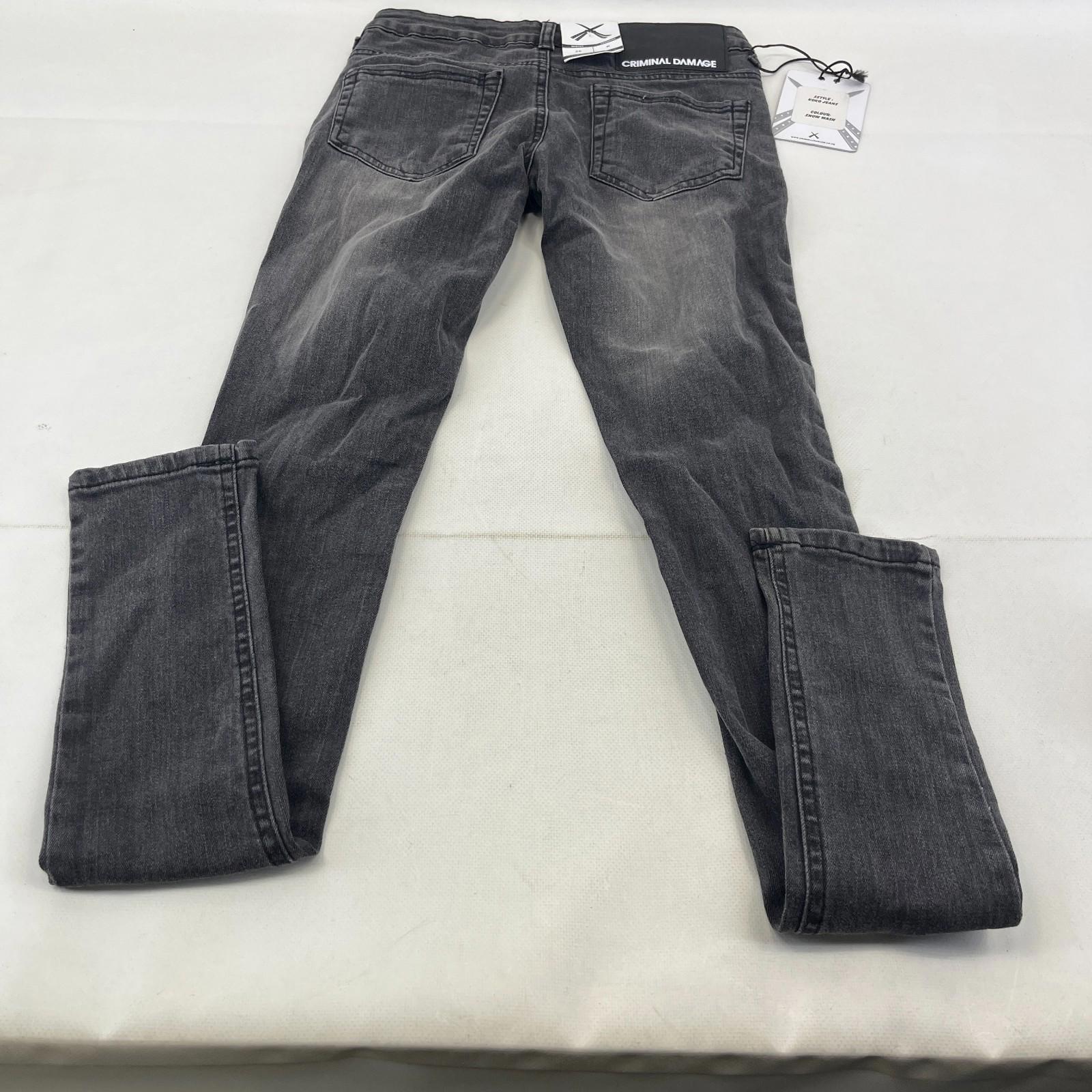 Criminal Damage Koko Ripped Jeans Womens W26 L32 Black Skinny Slim Fit BNWT