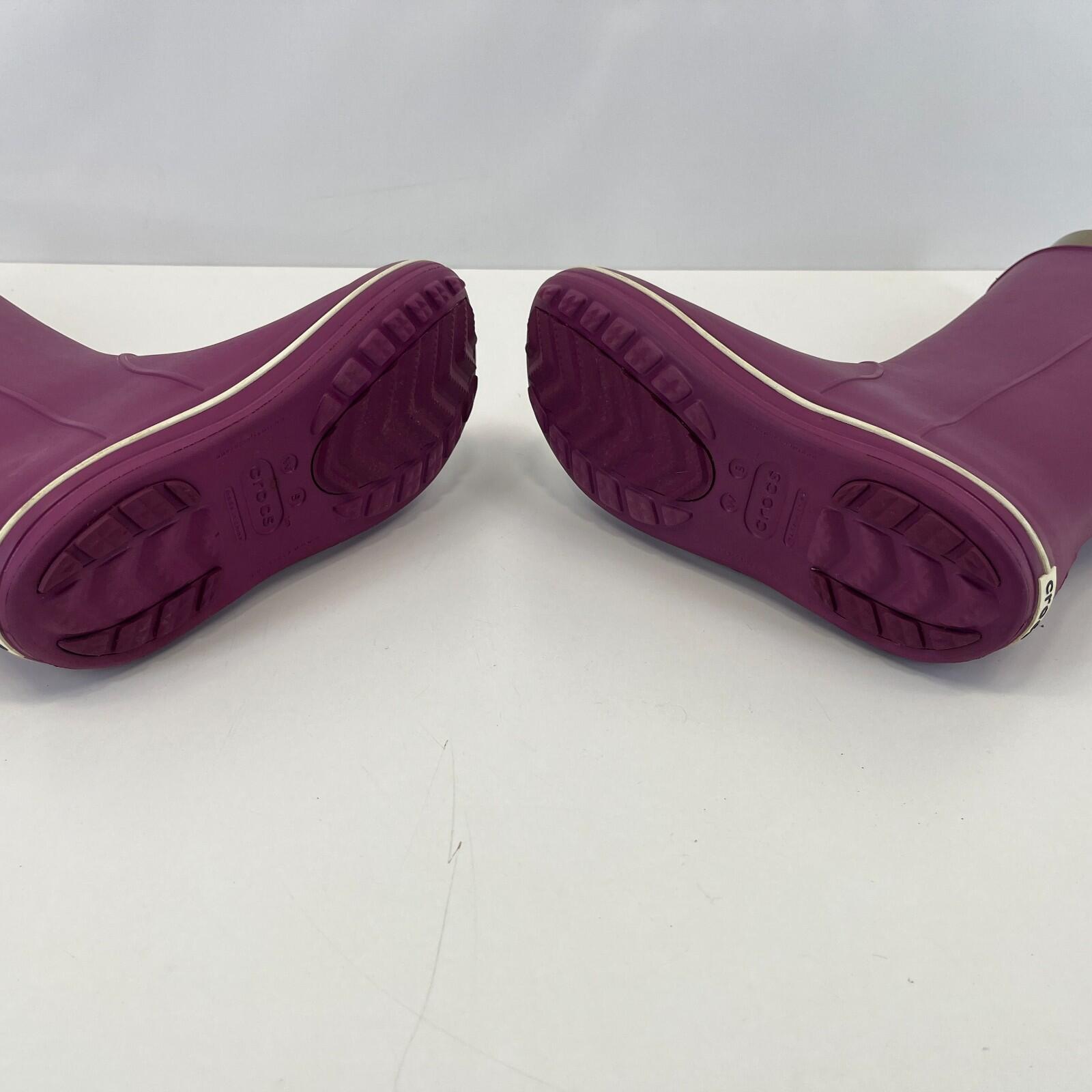 Crocs Women's Crocband Jaunt Wellies in Purple Festival Rain Tall Boots size 7