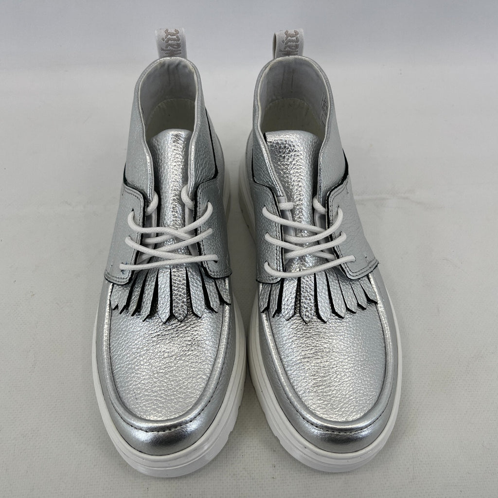 Dr Martens Jemima Silver & White Leather Kiltie Chukka Boots Shoes Womens UK 4