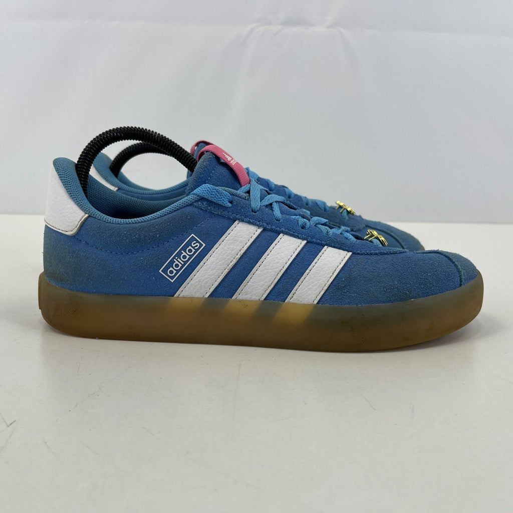Adidas VL Court 3.0 Trainers Suede Shoes Baby Blue on Gum Soles UK 7 EU 40 2/3