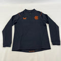 Rangers FC Football Club Kids Matchday 1/4 Zip Shirt Top in Black size Junior M