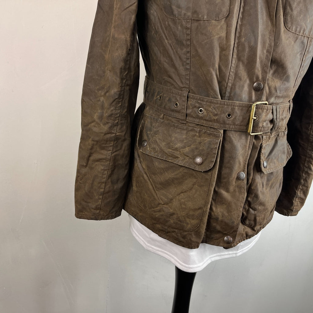Scippis Australian Adventure Wear Utility Women's Brown Wax Jacket Belted size M