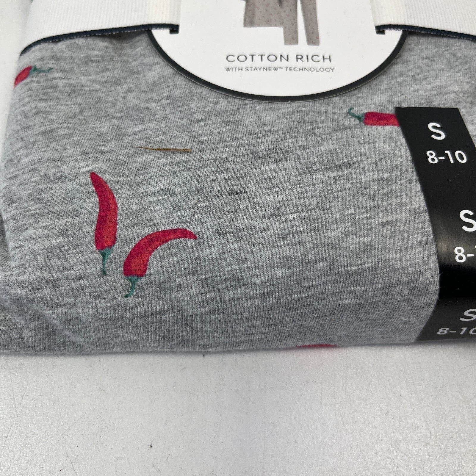 M&S Ladies Pyjama Set size S 8-10 Grey with Chillies Long Leg Short Sleeve  BNWT