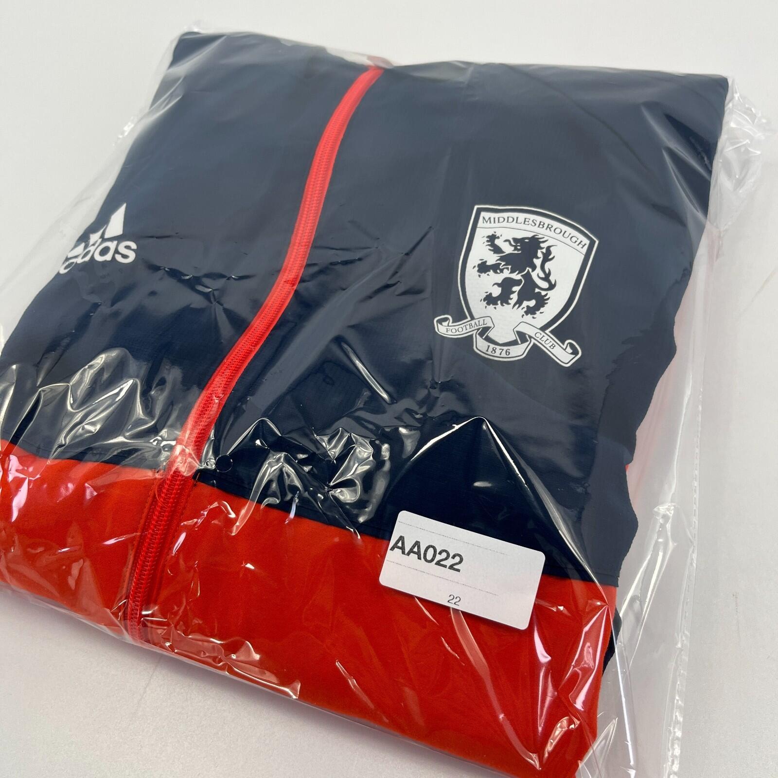 Adidas Middlesbrough FC Jacket size L Navy Blue & Orange Football Hooded Zip Up