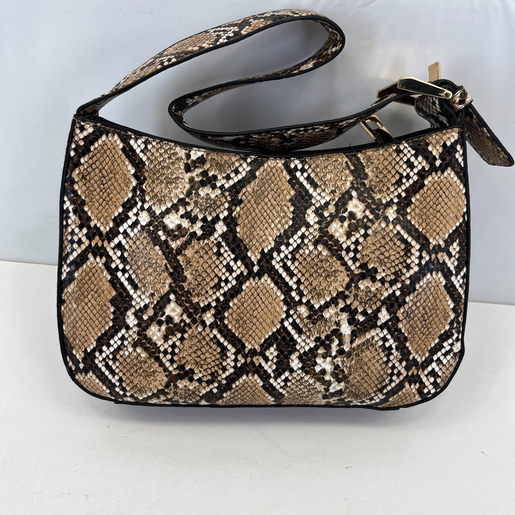 Topshop Faux Snakeskin Shoulder Bag with Adjustable Strap