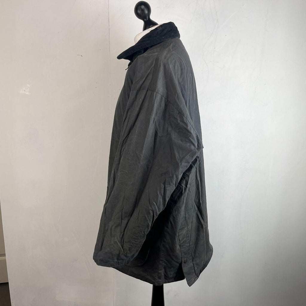 Mc Orvis Wax Jacket Mens size XL Black Waxed Riding Outdoor Coat England