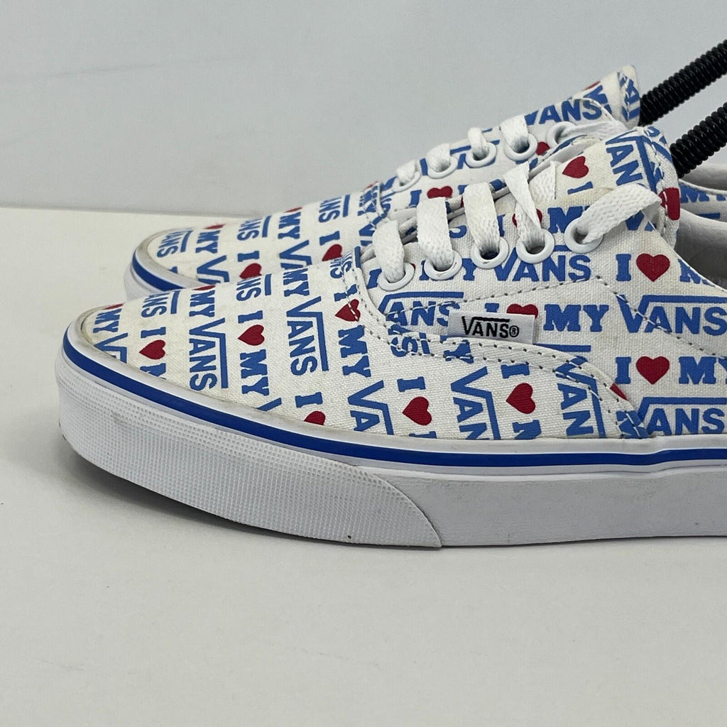 Vans Skate Sk8 Low Shoes White/Blue "I Love My Vans" - UK Size 5.5