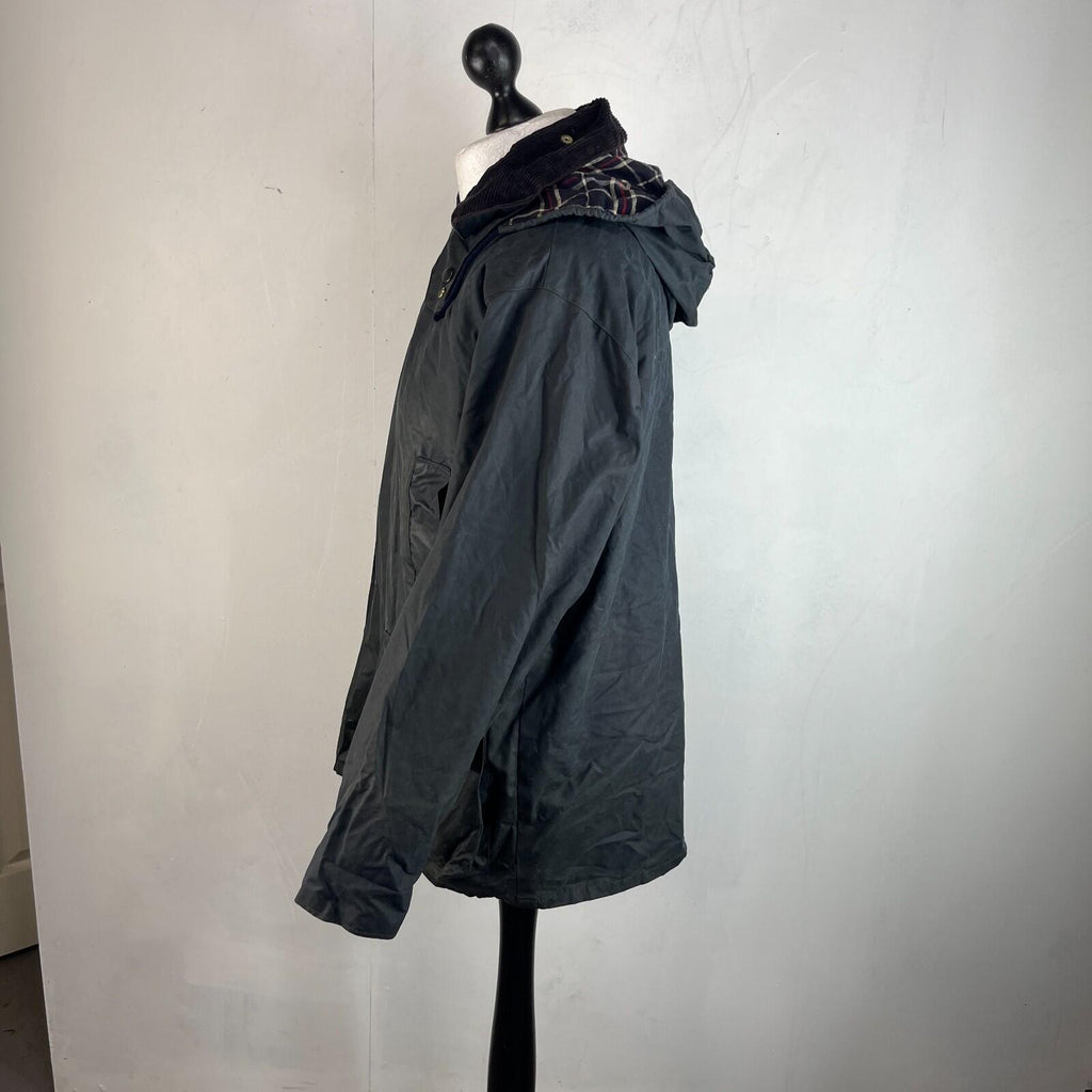 Miller & Simons Wax Jacket in Black with Removable Hood UK size S